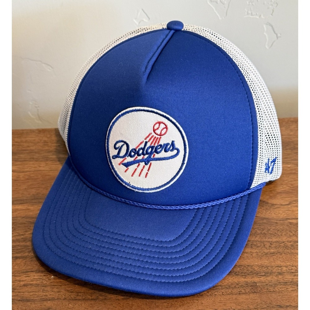 New Era MLB Los Angeles Dodgers Logo  '47 Mesh Flex Fit  Hat, Cap. A4